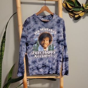 Bob Ross Happy Accidents Long Sleeve Tie Dye T